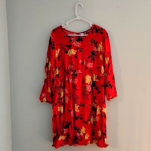 red, yellow and black maternity dress